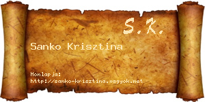 Sanko Krisztina névjegykártya