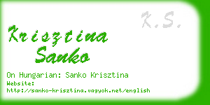 krisztina sanko business card